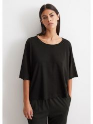 Marc O´Polo Bodywear Koszulka w kolorze czarnym rozmiar: L. Czarne bluzki damskie l, bez wzorów, z bawełny, bez kołnierzyka, bez ramiączek. Za 101.23 zł.