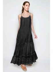 Tarifa Sukienka w kolorze czarnym rozmiar: XL. Czarne sukienki damskie Tarifa, xl, bez wzorów, z bawełny, bez kołnierzyka, bez ramiączek, maxi. Za 78.66 zł.