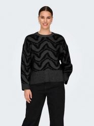 ONLY Sweter w kolorze czarnym rozmiar: XL. Czarne swetry klasyczne damskie Only, xl, ze splotem, bez kołnierzyka. Za 52.79 zł.