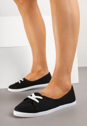 Czarno-Białe Tenisówki Vices ze Sznurowaniem Sesarielis. Czarne trampki i tenisówki damskie Born2be, bez wzorów, z jeansu, przed kostkę. Za 39.99 zł.