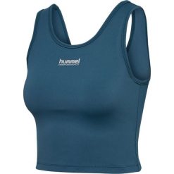 Biustonosz dla kobiet Hummel Intensity Top. Niebieskie biustonosze sportowe damskie HUMMEL, bez wzorów, bez kołnierzyka. Za 221.50 zł.