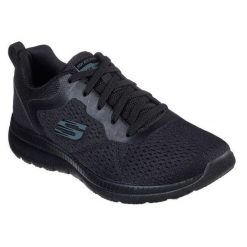Obuwie Sportowe Damskie Skechers BOUNTIFUL QUICK PA 12607 Czarny. Czarne buty sportowe na co dzień damskie Skechers, bez wzorów, z syntetyku. Za 255.75 zł.
