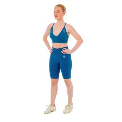Damski zestaw sportowy Xtreme - krótkie legginsy + biustonosz sportowy-Niebieski. Niebieskie biustonosze sportowe damskie XTREME SOCKSWEAR, bez wzorów. Za 172.99 zł.