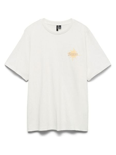 Vero Moda Koszulka w kolorze białym rozmiar: L. Białe bluzki damskie Vero Moda, l, bez wzorów, z bawełny, bez kołnierzyka. Za 84.95 zł.