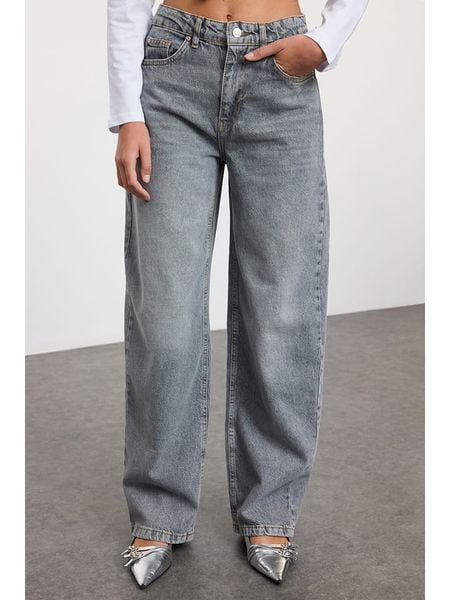Trendyol Dżinsy - Baggy fit - w kolorze niebieskim rozmiar: 40. Niebieskie jeansy damskie Trendyol, z podwyższonym stanem. Za 184.95 zł.