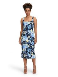 Vera Mont Sukienka w kolorze granatowo-błękitnym rozmiar: 44. Niebieskie sukienki damskie Vera Mont, bez wzorów, bez kołnierzyka, bez ramiączek, midi. Za 260.99 zł.