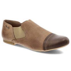 Beżowe Półbuty Karino Damskie Stylowe Obuwie. Brązowe półbuty damskie Karino, z aplikacjami, z nubiku, eleganckie, bez obcasa, na płaskiej podeszwie. Za 189.00 zł.