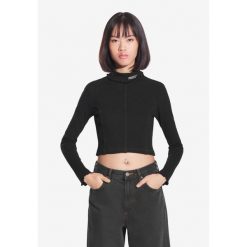 Koszulka sportowa damska Prosto Turtleneck Ribbed z długim rękawem. Czarne bluzki sportowe damskie Prosto., bez kołnierzyka, bez ramiączek. W wyprzedaży za 189.99 zł.