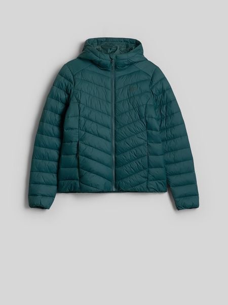 4F Kurtka z wypełnieniem syntetycznym damska - zielona XXL. Zielone kurtki damskie 4f, s, bez wzorów, z materiału, z kapturem. Za 269.99 zł.