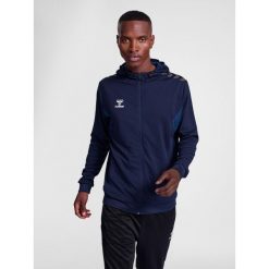 Bluza dresowa z kapturem i zamkiem błyskawicznym Hummel Authentic. Niebieskie bluzy sportowe męskie HUMMEL, z dresówki. Za 281.00 zł.