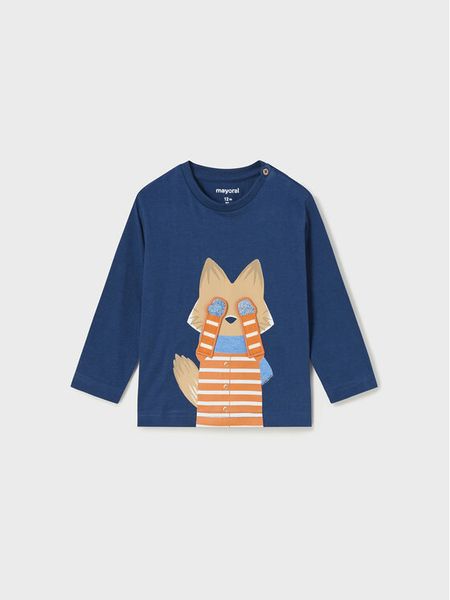 Mayoral Bluzka 2.018 Niebieski Regular Fit. Niebieskie t-shirty chłopięce Mayoral, bez wzorów, z bawełny, bez ramiączek. Za 69.99 zł.