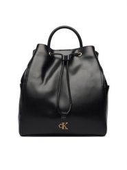 Calvin Klein Plecak Ck Drawstring Backpack LV04F3329G Czarny. Czarne plecaki damskie CALVIN KLEIN, bez wzorów, ze skóry. Za 649.99 zł.