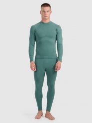 4F Bielizna termoaktywna bezszwowa (dół) męska - oliwkowa XXL/3XL. Brązowa bielizna termoaktywna męska 4f, m, bez wzorów, ze skóry. Za 149.99 zł.