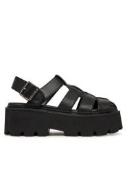 Buffalo Sandały Brake Fisher 1602363 Czarny. Czarne sandały damskie Buffalo, bez wzorów, ze skóry, bez obcasa, na płaskiej podeszwie. Za 389.99 zł.