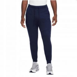 Męskie Spodnie Do Biegania Tech Fleece. Niebieskie spodnie materiałowe męskie Nike, bez wzorów, z bawełny. Za 413.75 zł.