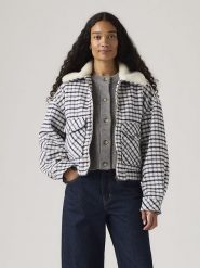 Levi's Kurtka w kolorze biało-granatowym rozmiar: S. Białe kurtki damskie Levi's, s, z aplikacjami, bez kaptura. Za 214.19 zł.