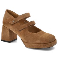 Brązowe Półbuty Karino Stylowe Obuwie Damskie. Brązowe półbuty damskie Karino, bez wzorów, ze skóry, eleganckie, bez obcasa, na obcasie. Za 449.00 zł.