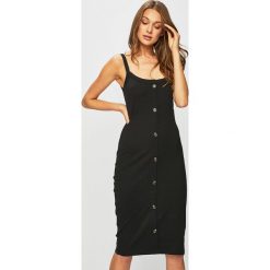 Vero Moda - Sukienka. Brązowe sukienki damskie Vero Moda, na co dzień, m, bez wzorów, z bawełny, casualowe, bez kołnierzyka, bez ramiączek, dopasowane. W wyprzedaży za 69.90 zł.