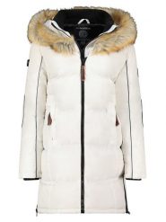 Geographical Norway Płaszcz pikowany "Beautiful" w kolorze białym rozmiar: XL. Białe płaszcze damskie Geographical Norway, xl, z aplikacjami. Za 285.49 zł.
