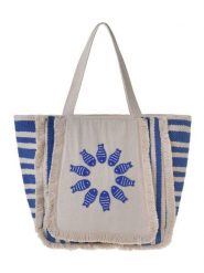 BLE Torebka w kolorze kremowo-niebieskim - 32 x 29 x 15 cm rozmiar: onesize. Brązowe torebki klasyczne damskie BLE, bez wzorów, z bawełny, bez dodatków. Za 192.40 zł.