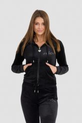 JUICY COUTURE Damska czarna bluza Regal Madison Hoodie. Czarne bluzy bez kaptura damskie Juicy Couture, s, z elastanu. W wyprzedaży za 347.99 zł.