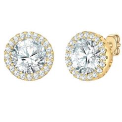 Yokoamii Kolczyki wkretki z mosiadzu w zlocie z cyrkonia 1 ct Damski. Białe kolczyki damskie Yokoamii, z cyrkonią, pozłacane, na sztyftcie. Za 139.99 zł.