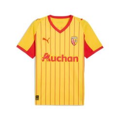 Koszulka domowa RC Lens 2025/26. Żółte t-shirty sportowe męskie Puma, ze lnu, bez ramiączek, do piłki nożnej. Za 358.50 zł.
