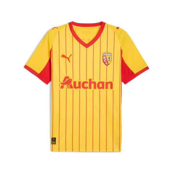 Koszulka domowa RC Lens 2025/26. Żółte t-shirty sportowe męskie Puma, ze lnu, bez ramiączek, do piłki nożnej. Za 366.00 zł.