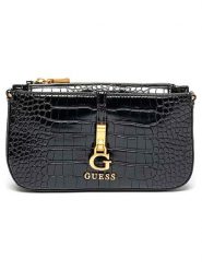 Guess Torebka w kolorze czarnym - 25 x 14 x 5,5 cm rozmiar: onesize. Czarne torebki klasyczne damskie Guess, z aplikacjami, z materiału, bez dodatków. Za 259.13 zł.