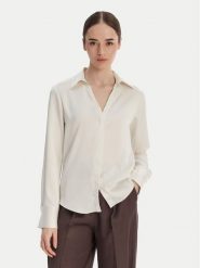 Calvin Klein Koszula Hammered LV044F129G Écru Regular Fit. Koszule damskie CALVIN KLEIN, m, bez wzorów, z syntetyku, bez kołnierzyka, bez ramiączek. Za 449.99 zł.