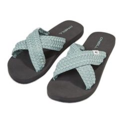 ONeill Klapki O'Neill Ditsy Bloom Slides 92800613220 zielone. Zielone klapki damskie bez wzorów, z bawełny, bez obcasa. Za 288.12 zł.
