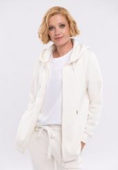 Długa bluza B-FLOFI. Białe bluzy z kapturem damskie Volcano, s, z bawełny. Za 199.99 zł.