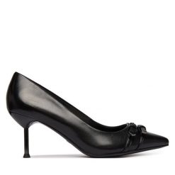 Szpilki Tamaris. Czarne szpilki Tamaris, bez wzorów, bez obcasa. Za 409.99 zł.