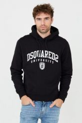 DSQUARED2 Czarna bluza Cool Fit Hoodie. Czarne bluzy bez kaptura męskie Dsquared2, m. W wyprzedaży za 1,199.99 zł.