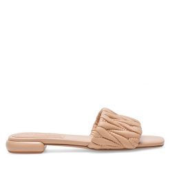 Klapki Badura. Brązowe klapki damskie Badura, bez wzorów, bez obcasa. Za 219.99 zł.