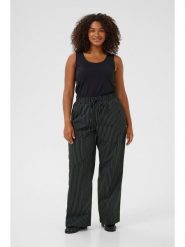 KAFFE curve Spodnie "Eloana" w kolorze czarno-białym rozmiar: 42. Czarne spodnie materiałowe damskie KAFFE curve, bez wzorów, z materiału. Za 126.99 zł.