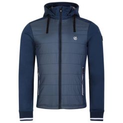 Męska Kurtka Hybrydowa Z Kapturem I Pełnym Zamkiem Błyskawicznym. Niebieskie kurtki męskie Dare 2b, m, bez wzorów, sportowe, z kapturem. Za 231.99 zł.