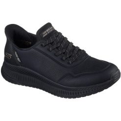 Buty sportowe damskie Skechers Bobs Squad 4 Key Look. Czarne buty sportowe na co dzień damskie Skechers, bez wzorów, ze skóry ekologicznej. Za 359.99 zł.