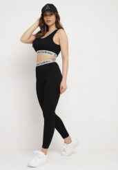 Czarne Elastyczne Legginsy z Szeroką Gumą w Pasie Rindama. Czarne legginsy damskie Born2be, l, bez wzorów, z gumy. Za 14.99 zł.