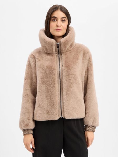 Marie Lund Damowa kurtka ze sztucznego futra Kobiety beżowy, 42. Brązowe kurtki damskie Marie Lund, bez wzorów, z materiału, bez kaptura. Za 499.95 zł.