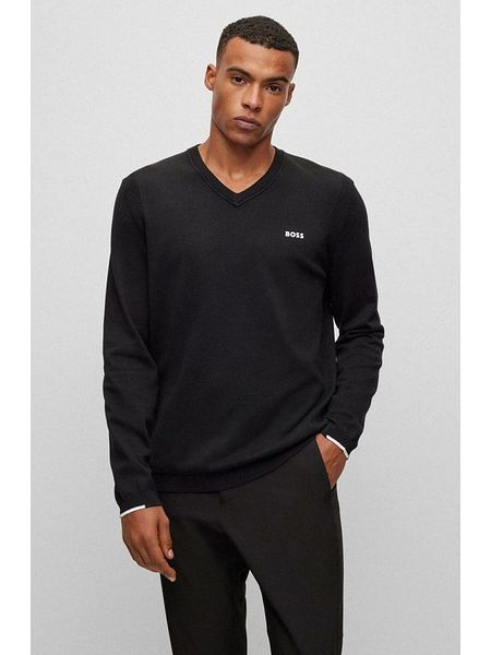 Hugo Boss Underwear Sweter "Ever" w kolorze czarnym rozmiar: S. Czarne swetry męskie Hugo Boss Underwear, s, bez wzorów, z bawełny, bez kołnierzyka. Za 373.45 zł.