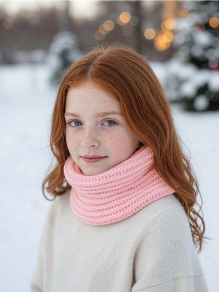 Pleciony szalik z kożuszkiem - różowy. Czerwone szaliki dziecięce Sinsay, bez ramiączek. Za 12.99 zł.