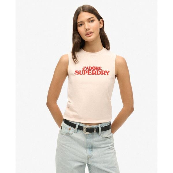 Damski tank top Superdry Sport Luxe. Czerwone topy sportowe damskie Superdry., bez wzorów, bez ramiączek. W wyprzedaży za 128.80 zł.