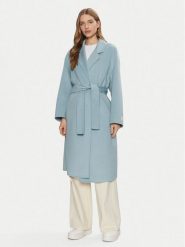 Calvin Klein Płaszcz wełniany K20K207813 Błękitny Regular Fit. Niebieskie płaszcze damskie CALVIN KLEIN, na zimę, s, bez wzorów, z syntetyku. Za 1,619.00 zł.