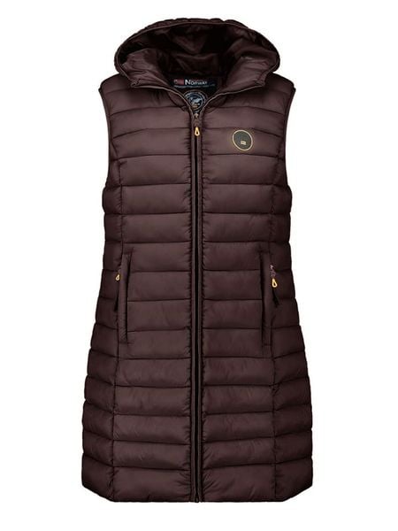 Geographical Norway Kamizelka pikowana "Vatikamap" w kolorze ciemnobrązowym rozmiar: XL. Brązowe kamizelki damskie Geographical Norway, xl. Za 183.15 zł.