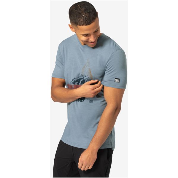 Koszulka z krótkim rękawkiem męska SUPER.NATURAL Energy Tee. Niebieskie t-shirty sportowe męskie Super.natural, na zimę, m, z materiału, bez ramiączek, do biegania. Za 299.99 zł.