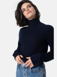 AUTHENTIC CASHMERE Kaszmirowy golf "Bise" w kolorze granatowym rozmiar: XL. Niebieskie golfy damskie AUTHENTIC CASHMERE, xl, bez wzorów, z kaszmiru, bez ramiączek. Za 218.57 zł.