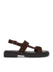 Lasocki Sandały CEO-WI34-3310-18650 Brązowy ciemny. Brązowe sandały damskie Lasocki, bez wzorów, ze skóry, bez obcasa, na płaskiej podeszwie. Za 169.99 zł.