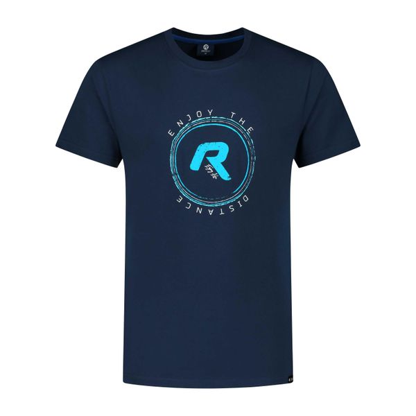 Koszulka Rogelli Graphic. Niebieskie t-shirty sportowe męskie Rogelli, l, z bawełny, bez ramiączek, do biegania. Za 174.65 zł.
