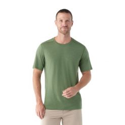 Koszulka termoaktywna męska Smartwool Merino. Zielone bielizna termoaktywna męska Smartwool, m, bez wzorów, z wełny. Za 289.99 zł.